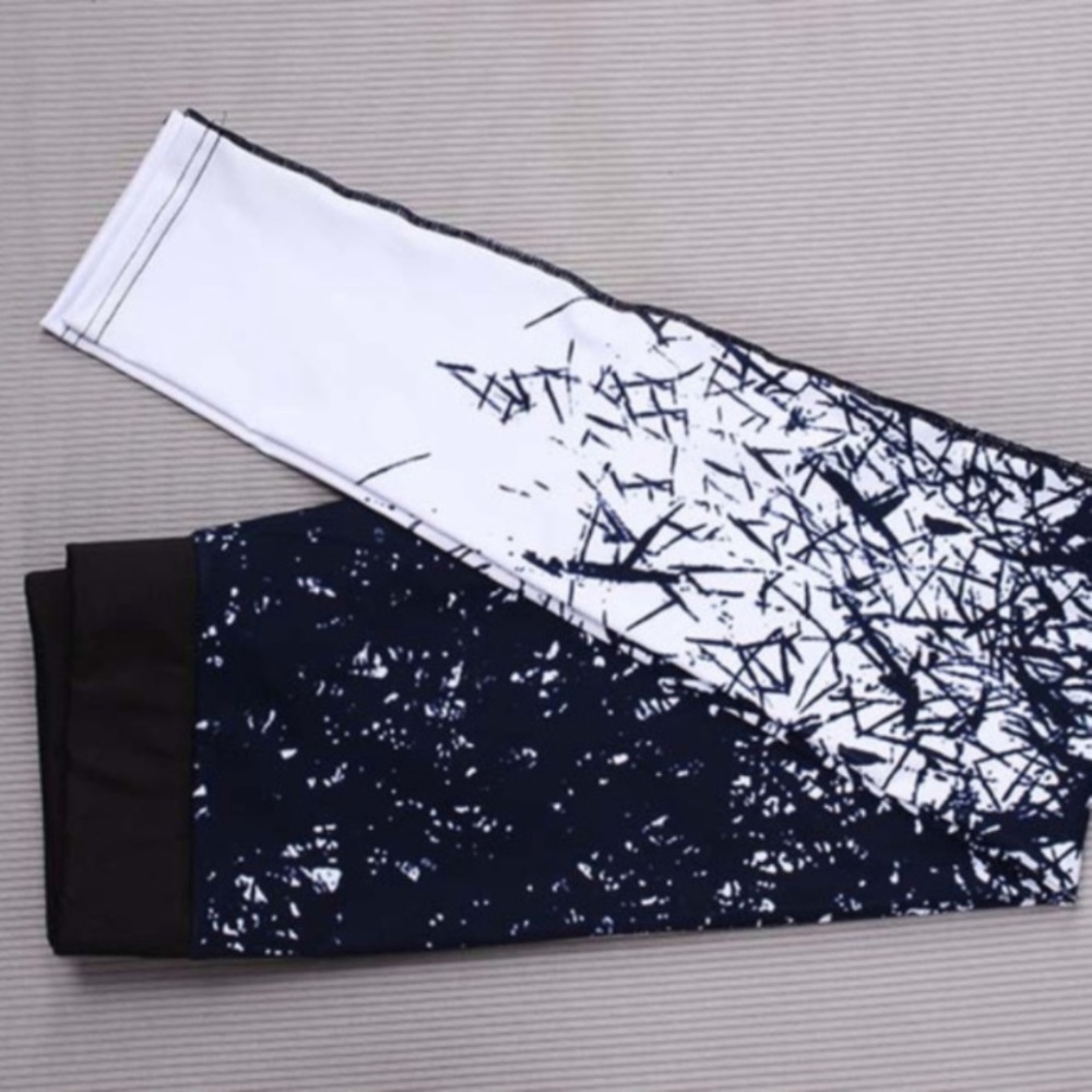 Deep blue and white sublimation leggings
